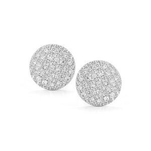 Dana Rebecca Designs Lauren Joy Medium Disc Studs - White Gold